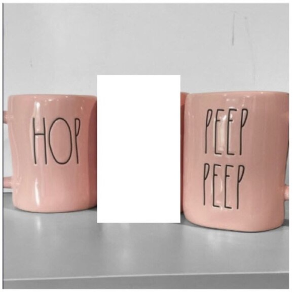 Pink Ceramic 'Hop' and 'Peep Peep' Pair Mug Set